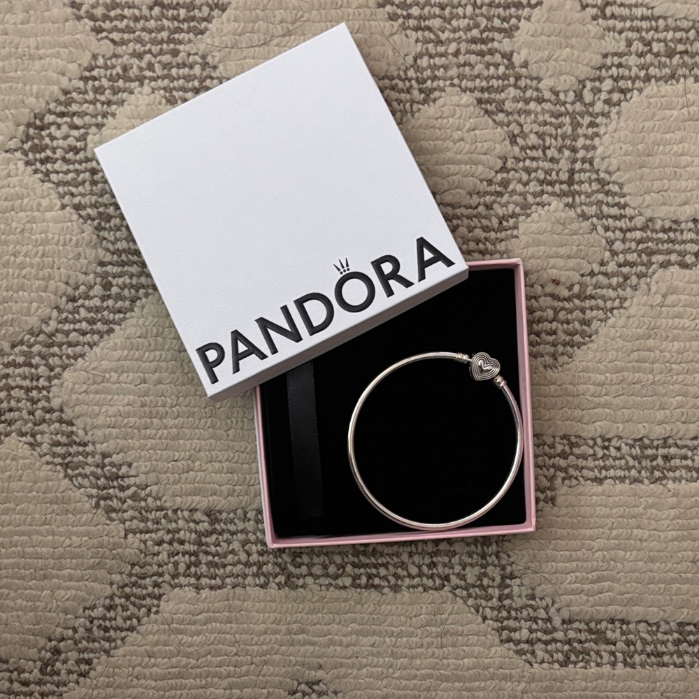 Pandora Silver Heart Charm Bracelet